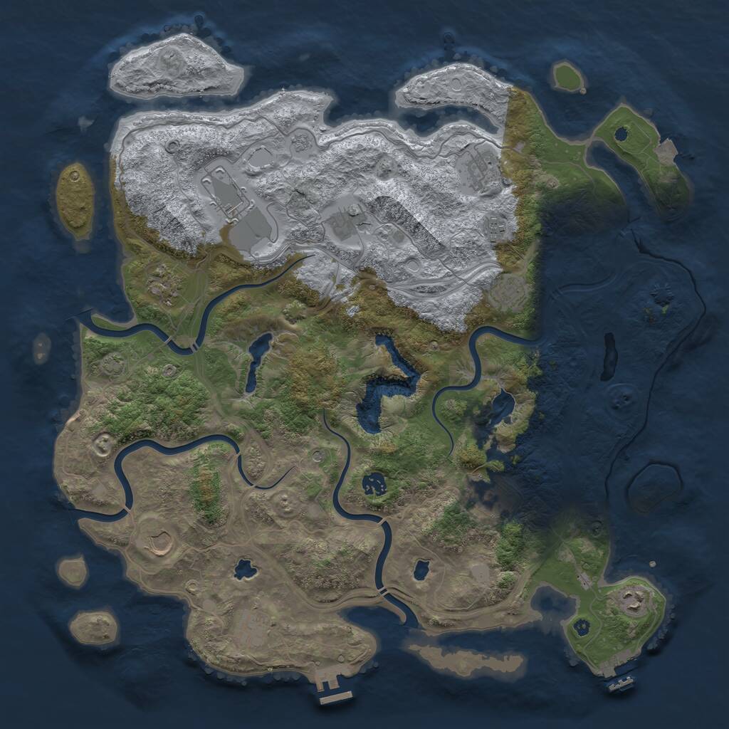 Rust Map: Procedural Map, Size: 4500, Seed: 1234495862, 17 Monuments