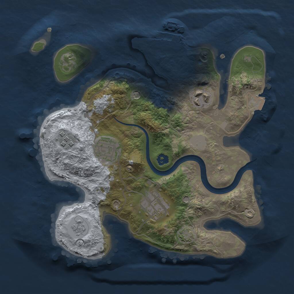 Rust Map: Procedural Map, Size: 2500, Seed: 700794227, 9 Monuments