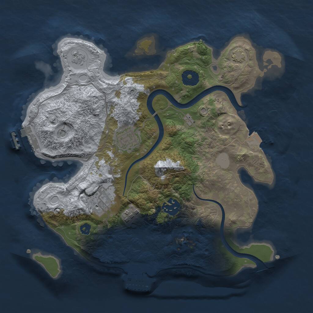 Rust Map: Procedural Map, Size: 2800, Seed: 1280, 10 Monuments