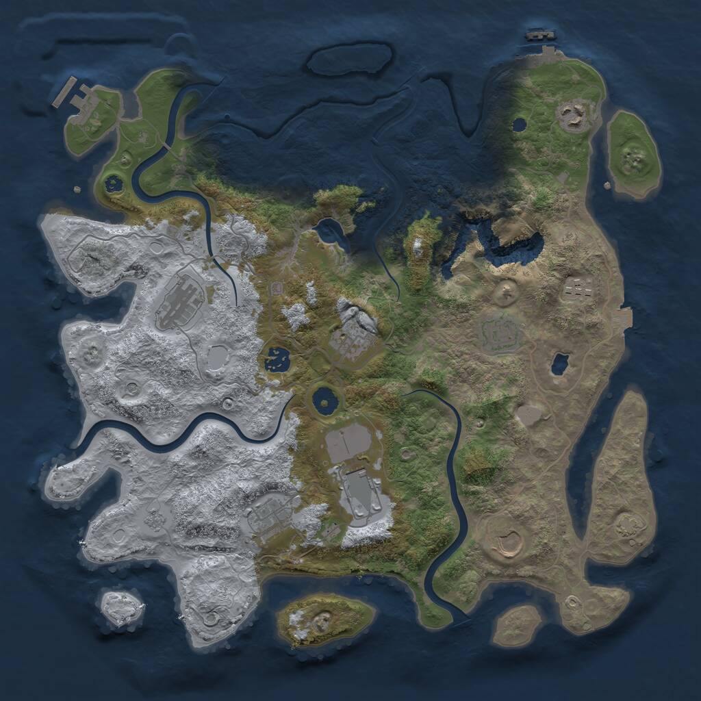 Rust Map: Procedural Map, Size: 4000, Seed: 1615131255, 15 Monuments