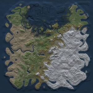 Thumbnail Rust Map: Procedural Map, Size: 6000, Seed: 1287818349, 17 Monuments