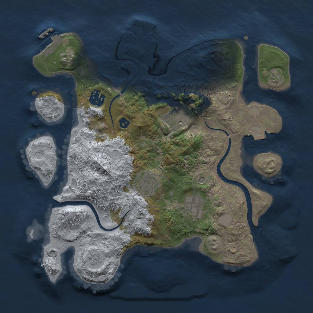 Rust Map: Procedural Map, Size: 3000, Seed: 5578, 10 Monuments
