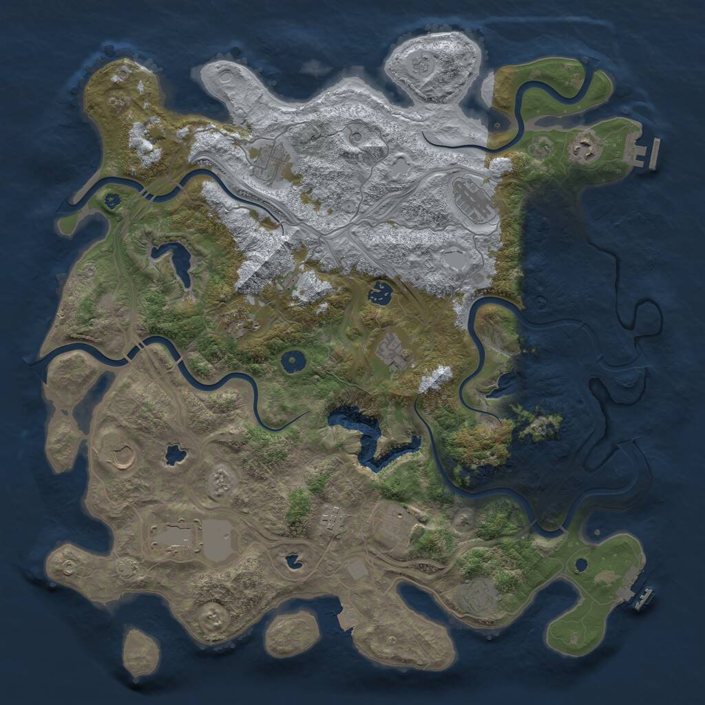 Rust Map: Procedural Map, Size: 4500, Seed: 1116434523, 17 Monuments