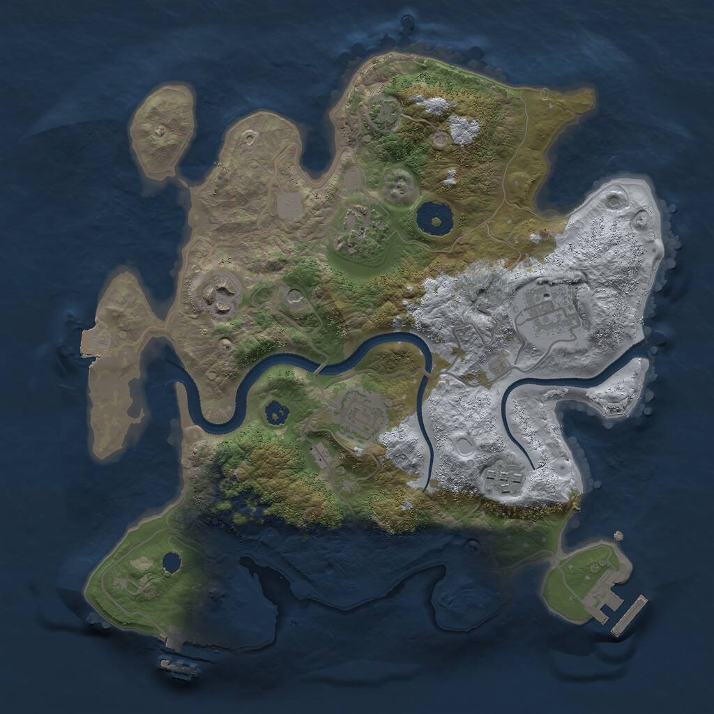 Rust Map: Procedural Map, Size: 3000, Seed: 6231122, 10 Monuments