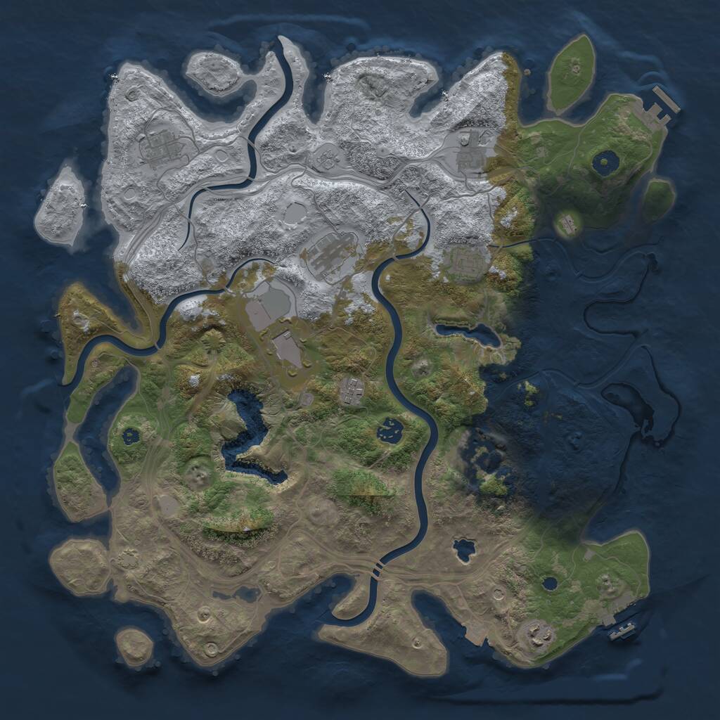 Rust Map: Procedural Map, Size: 4250, Seed: 1486505307, 15 Monuments