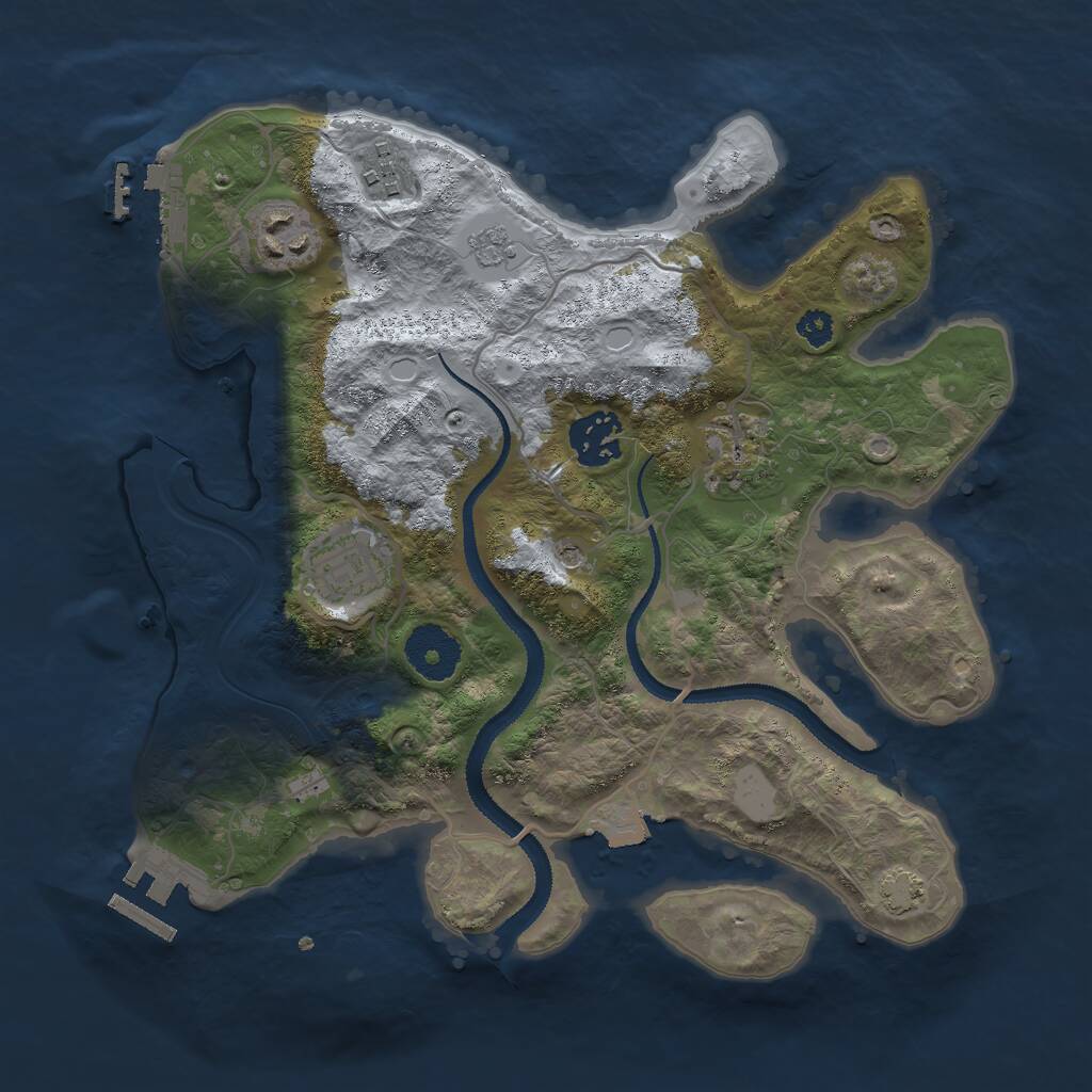 Rust Map: Procedural Map, Size: 3000, Seed: 4079268, 11 Monuments