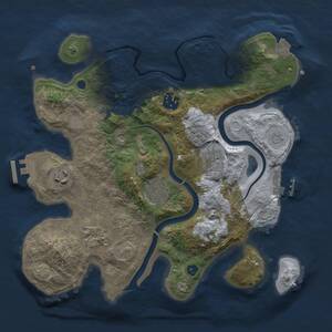 Thumbnail Rust Map: Procedural Map, Size: 3000, Seed: 717091720, 12 Monuments