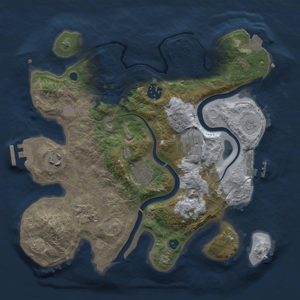 Rust Map: Procedural Map, Size: 3000, Seed: 717091720, 12 Monuments
