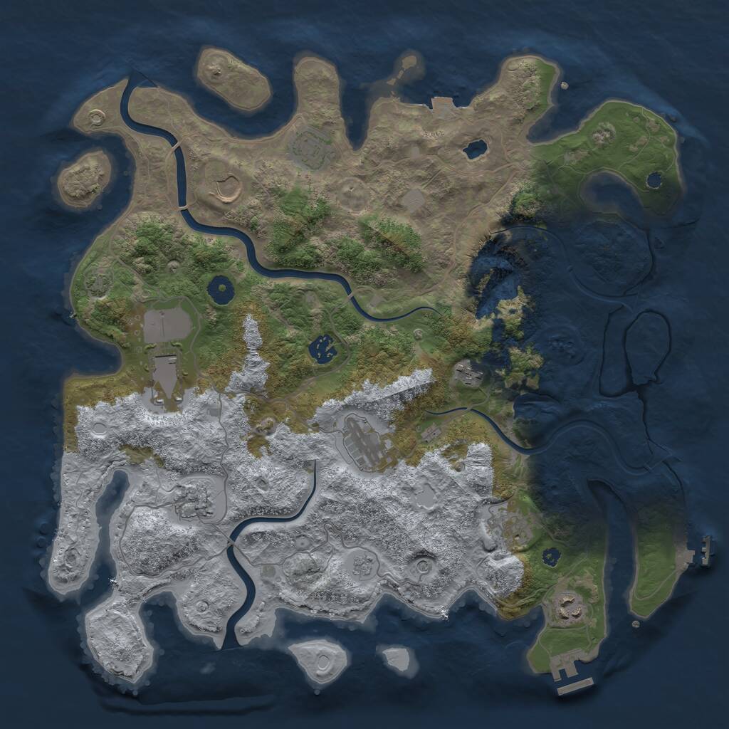 Rust Map: Procedural Map, Size: 4000, Seed: 1539832473, 15 Monuments
