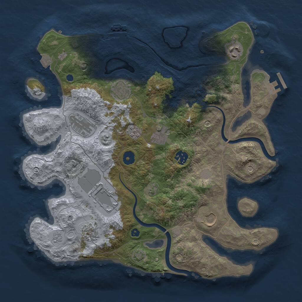 Rust Map: Procedural Map, Size: 3500, Seed: 24122007, 15 Monuments