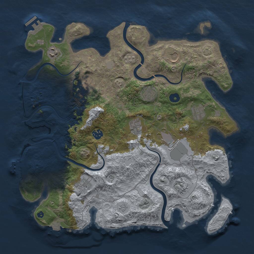 Rust Map: Procedural Map, Size: 3800, Seed: 21204, 17 Monuments