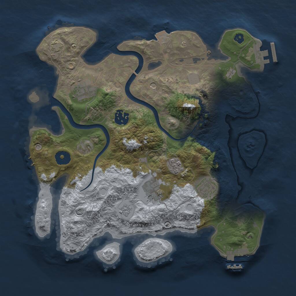 Rust Map: Procedural Map, Size: 3000, Seed: 87854567, 11 Monuments