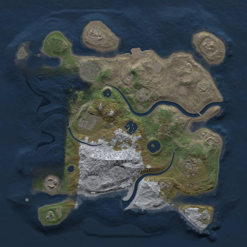 Rust Map: Procedural Map, Size: 3000, Seed: 6928, 11 Monuments