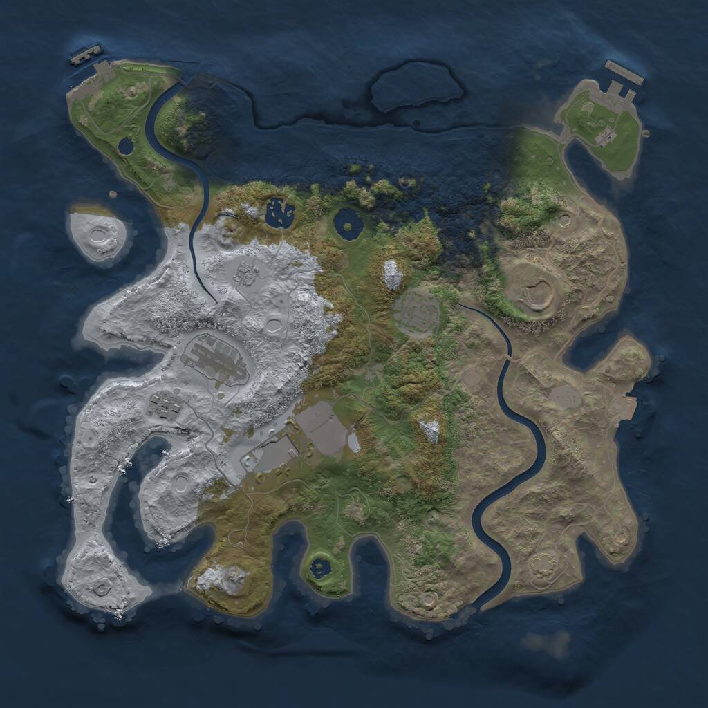 Rust Map: Procedural Map, Size: 3500, Seed: 1564564238, 12 Monuments