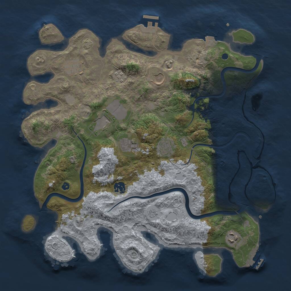Rust Map: Procedural Map, Size: 3750, Seed: 800958586, 14 Monuments