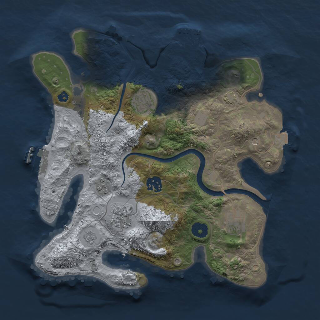 Rust Map: Procedural Map, Size: 3000, Seed: 732450199, 11 Monuments
