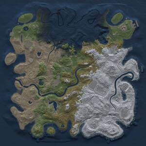 Thumbnail Rust Map: Procedural Map, Size: 4500, Seed: 1149834485, 17 Monuments