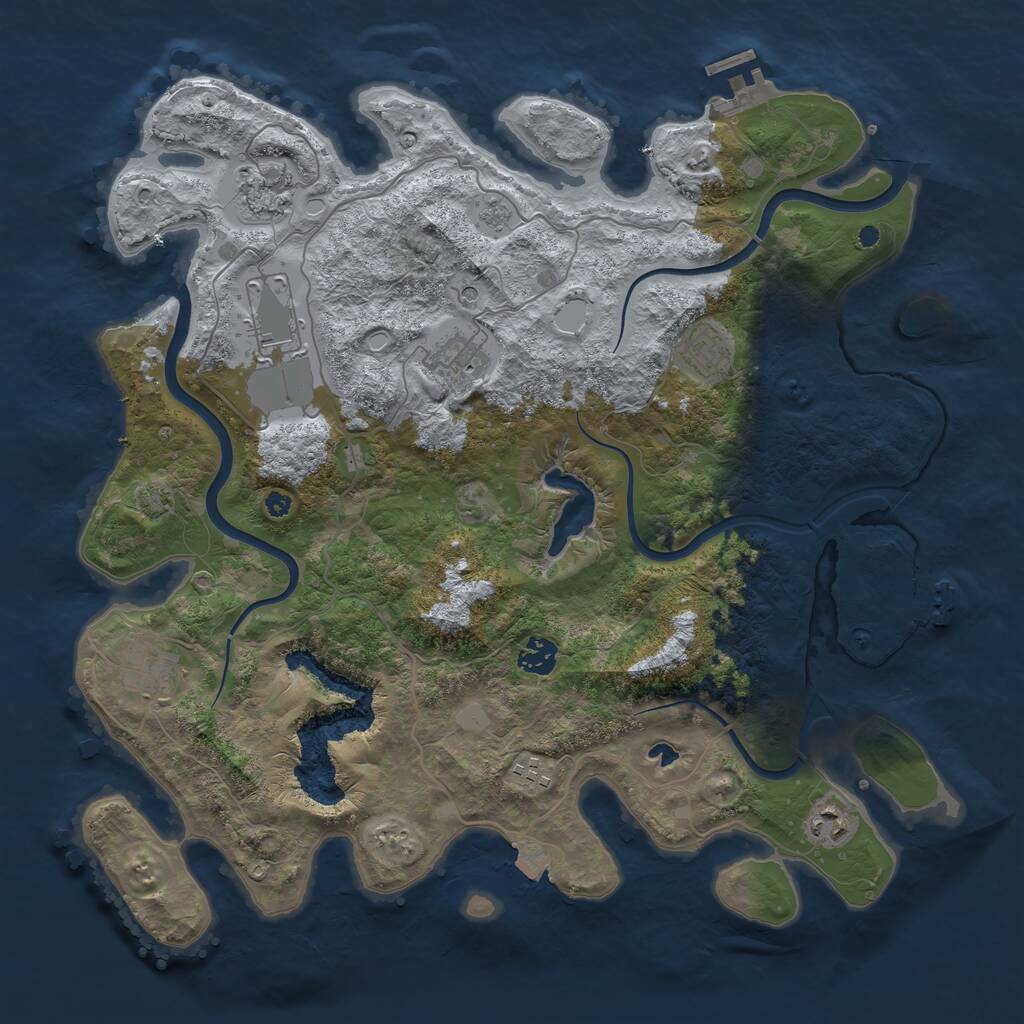 Rust Map: Procedural Map, Size: 4000, Seed: 8392847, 14 Monuments