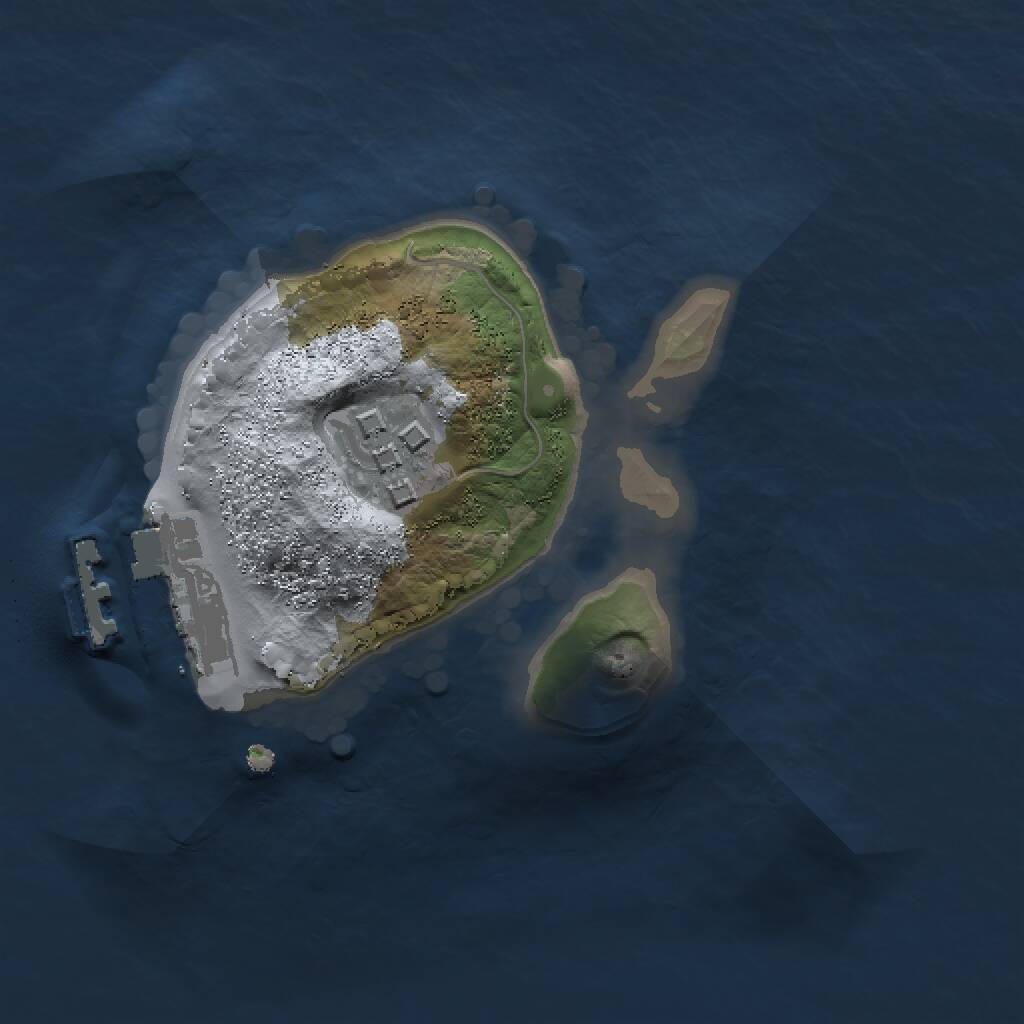 Rust Map: Procedural Map, Size: 1500, Seed: 4014, 3 Monuments