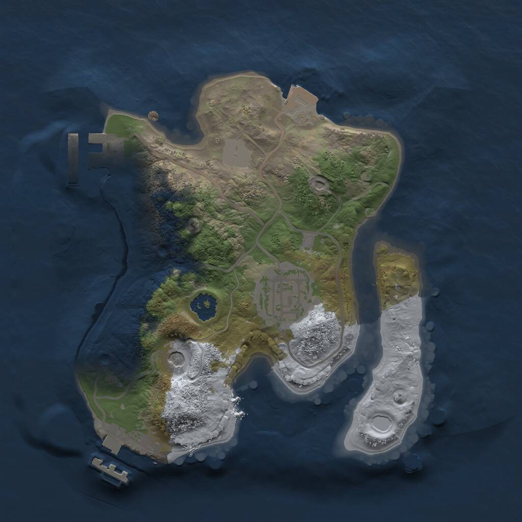 Rust Map: Procedural Map, Size: 2000, Seed: 2170, 5 Monuments