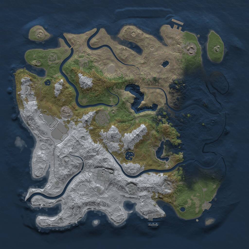 Rust Map: Procedural Map, Size: 4100, Seed: 154443134, 13 Monuments