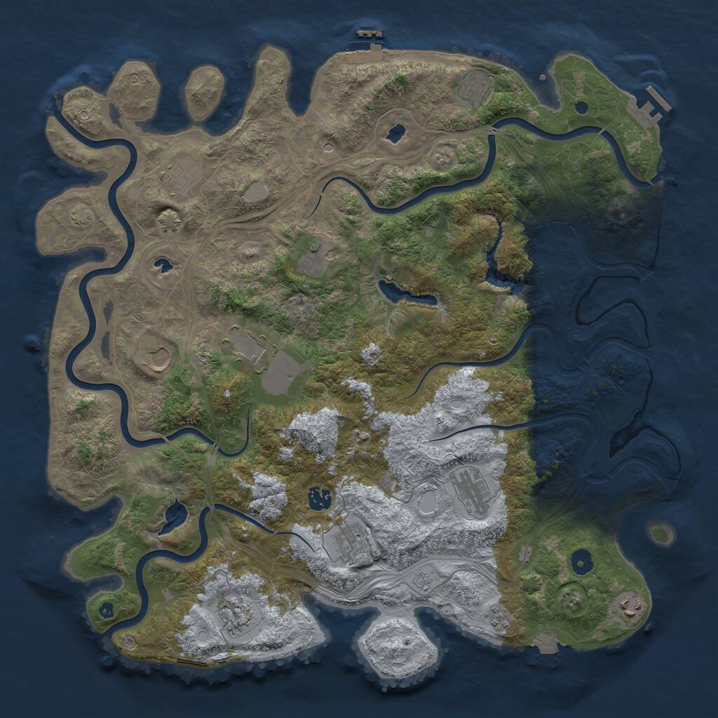 Rust Map: Procedural Map, Size: 4500, Seed: 950509499, 17 Monuments