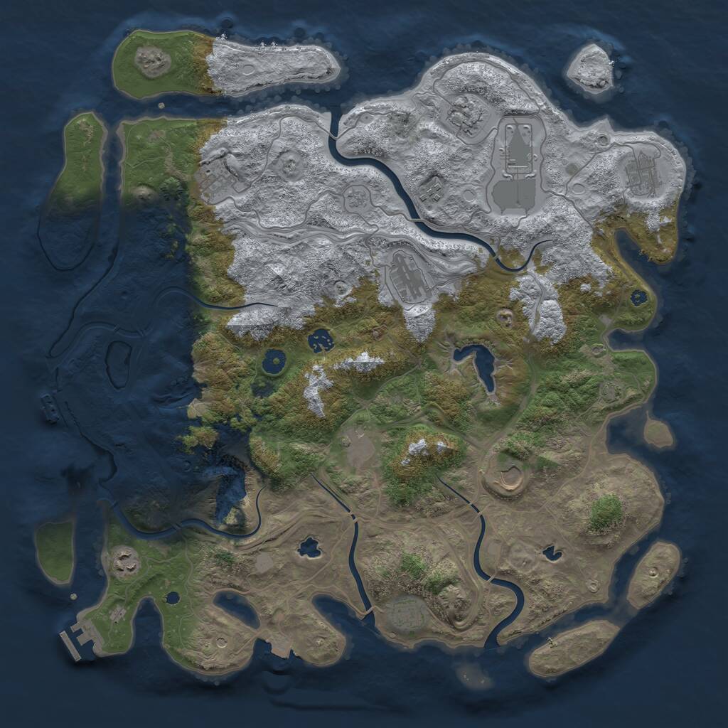 Rust Map: Procedural Map, Size: 4500, Seed: 5785236, 17 Monuments