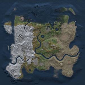 Thumbnail Rust Map: Procedural Map, Size: 3690, Seed: 1000, 15 Monuments