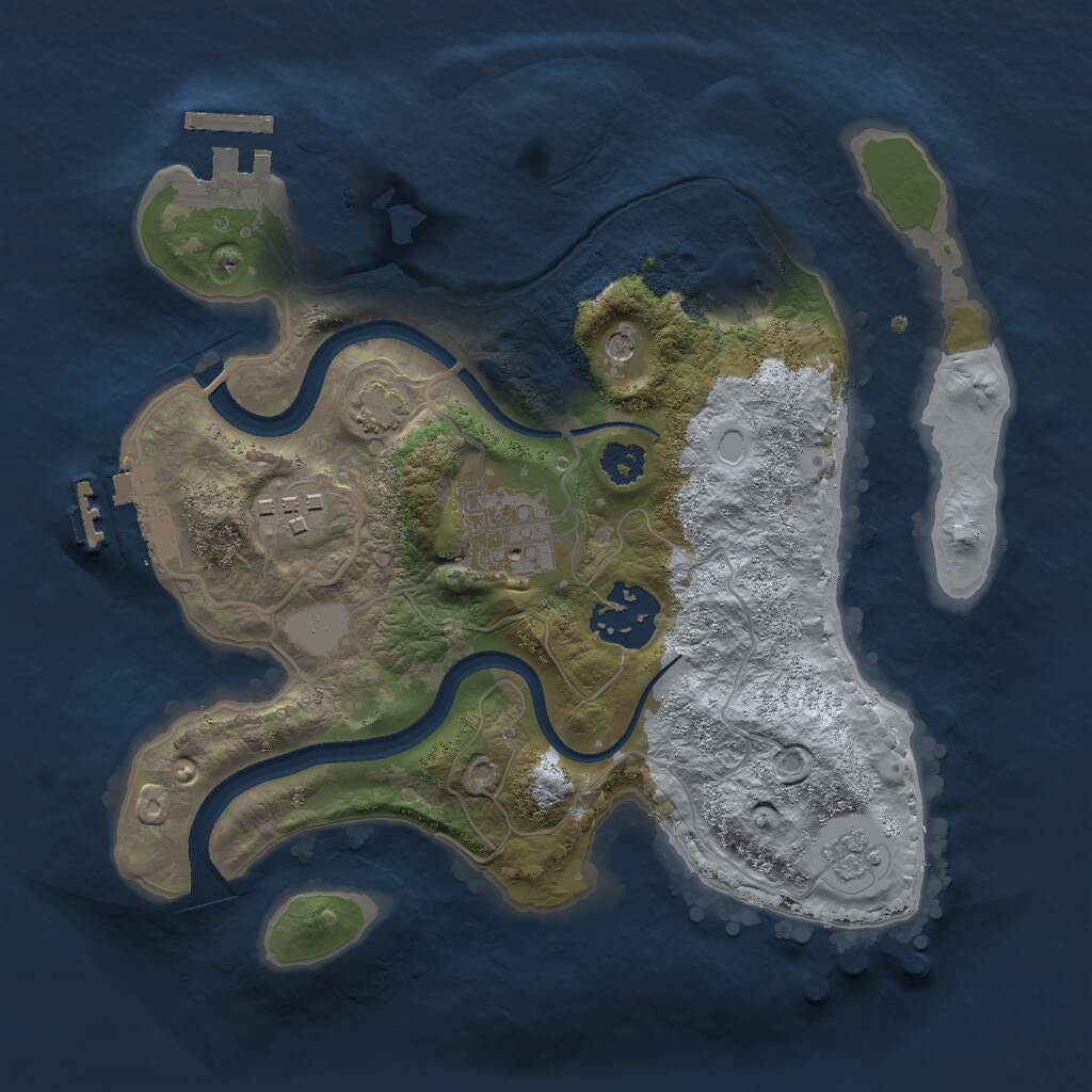 Rust Map: Procedural Map, Size: 2500, Seed: 94879546, 9 Monuments