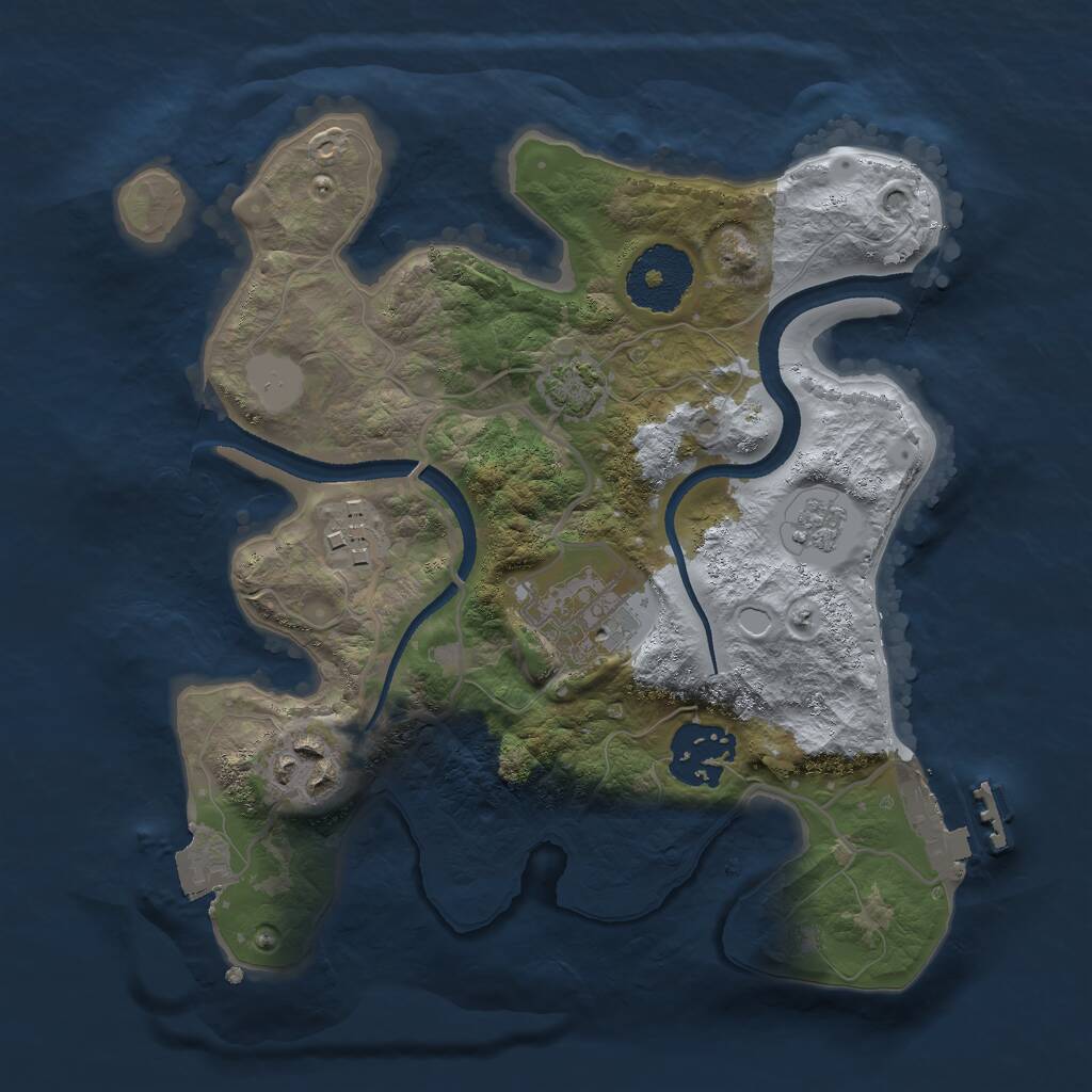 Rust Map: Procedural Map, Size: 2500, Seed: 658646981, 8 Monuments