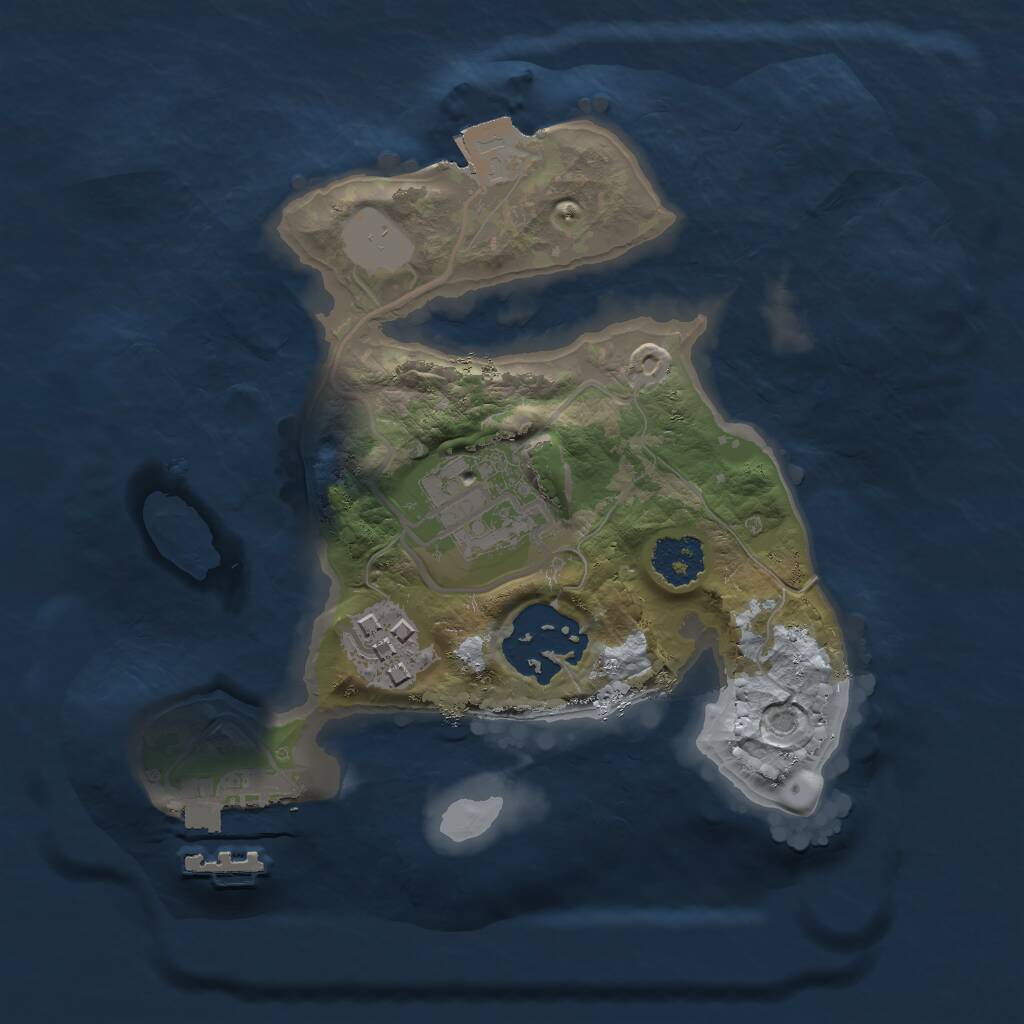 Rust Map: Procedural Map, Size: 2000, Seed: 1044, 5 Monuments