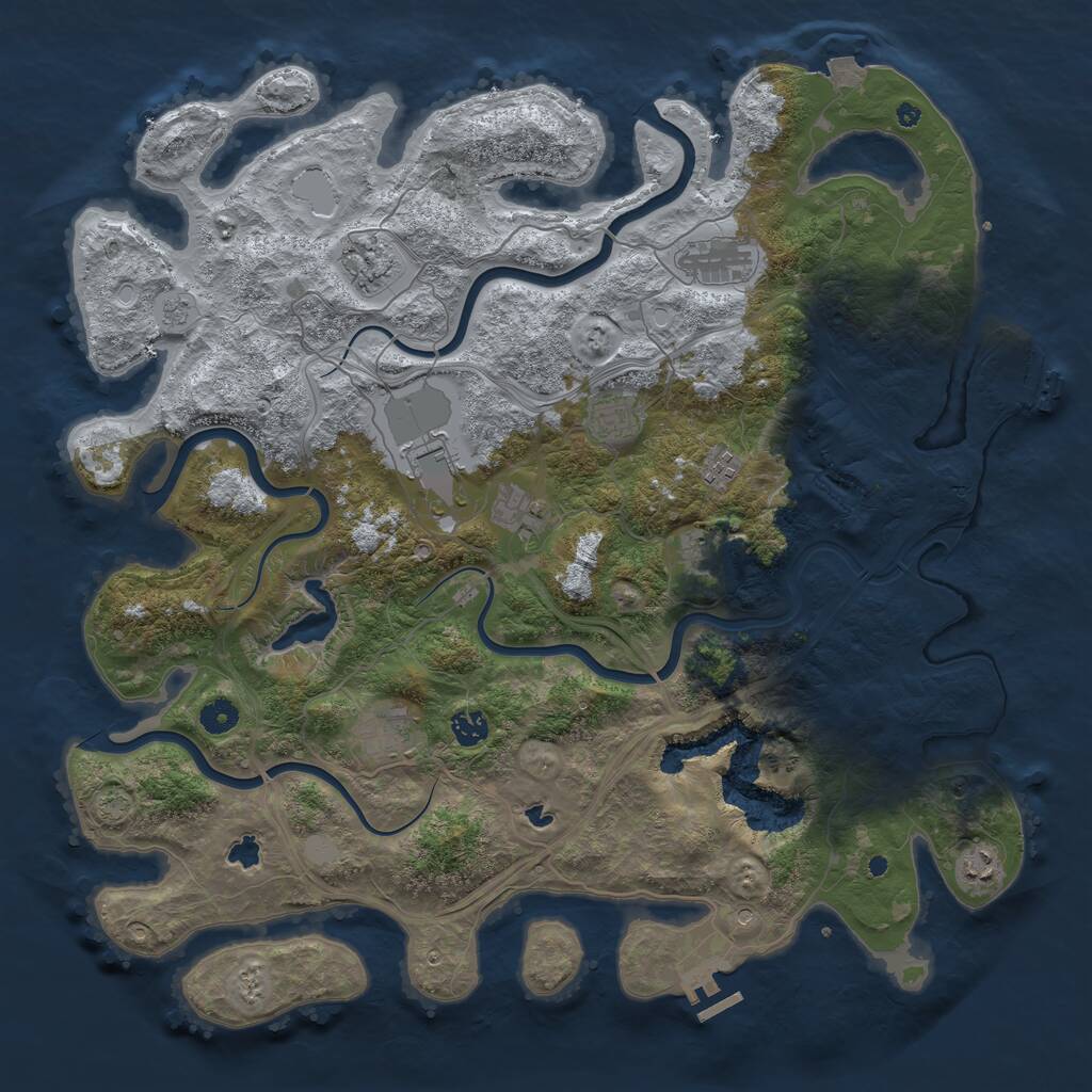 Rust Map: Procedural Map, Size: 4500, Seed: 1866733456, 16 Monuments