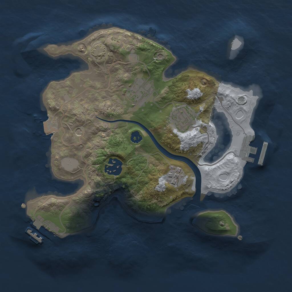 Rust Map: Procedural Map, Size: 2500, Seed: 2026059401, 9 Monuments