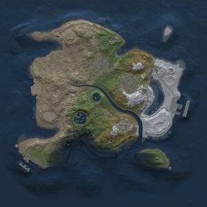 Thumbnail Rust Map: Procedural Map, Size: 2500, Seed: 2026059401, 9 Monuments