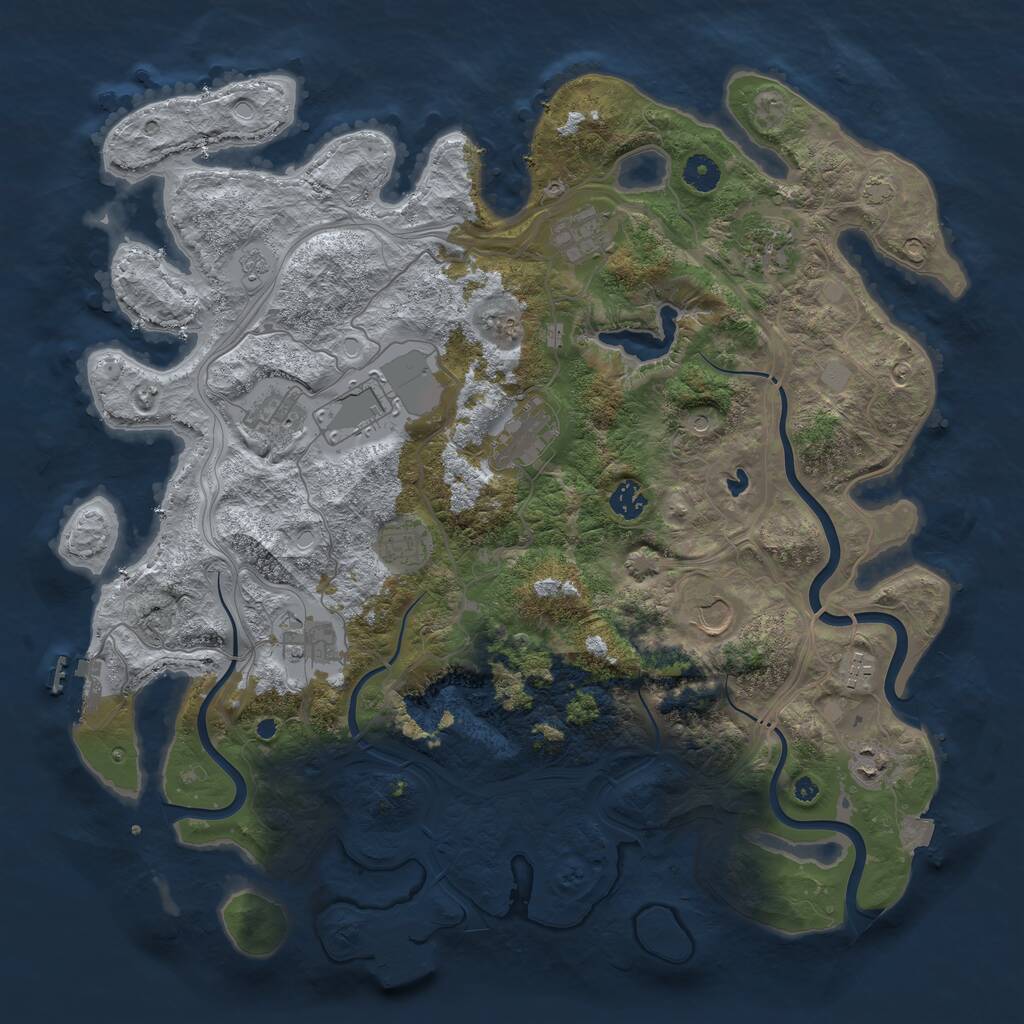 Rust Map: Procedural Map, Size: 4250, Seed: 30280, 17 Monuments