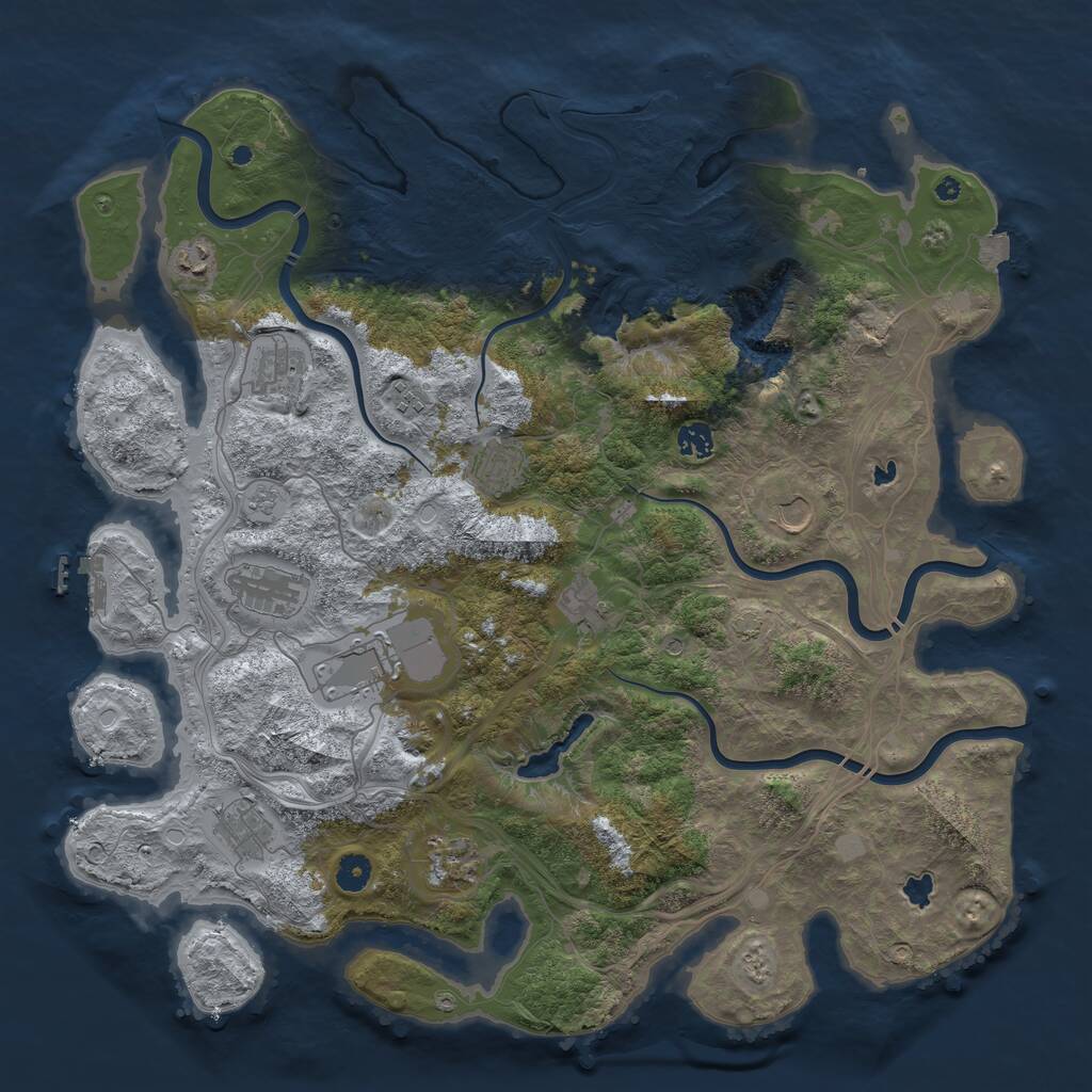 Rust Map: Procedural Map, Size: 4500, Seed: 13983, 17 Monuments