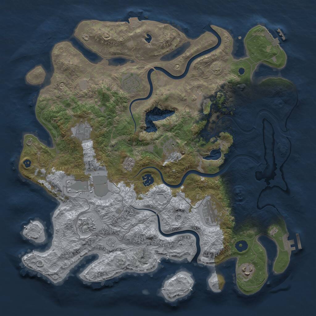 Rust Map: Procedural Map, Size: 4000, Seed: 5563589, 16 Monuments