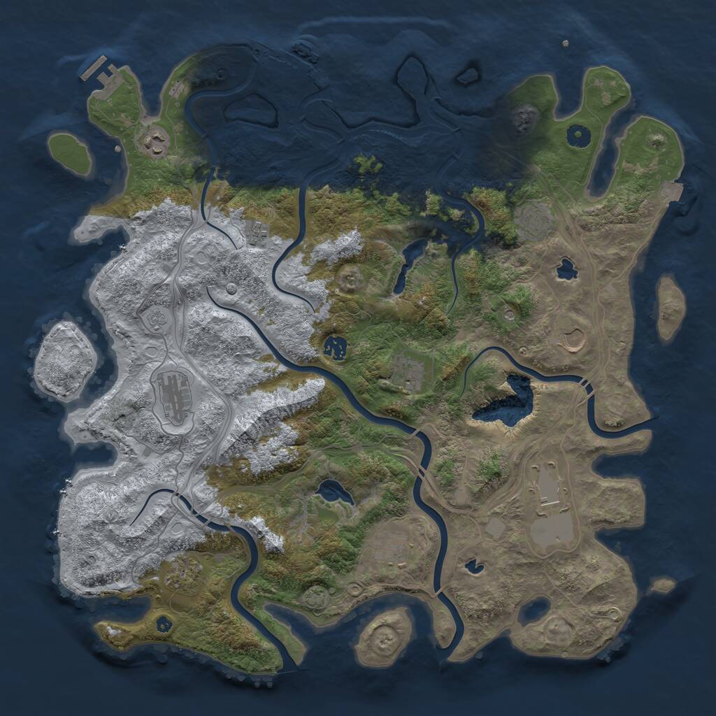Rust Map: Procedural Map, Size: 4500, Seed: 9299835, 16 Monuments