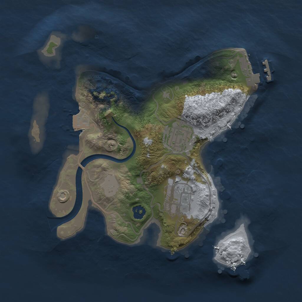 Rust Map: Procedural Map, Size: 2200, Seed: 1589351198, 4 Monuments