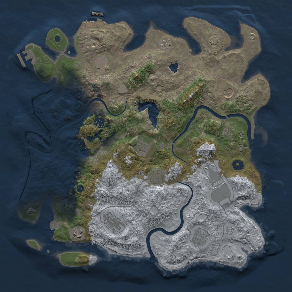 Rust Map: Procedural Map, Size: 4000, Seed: 1529946147, 16 Monuments
