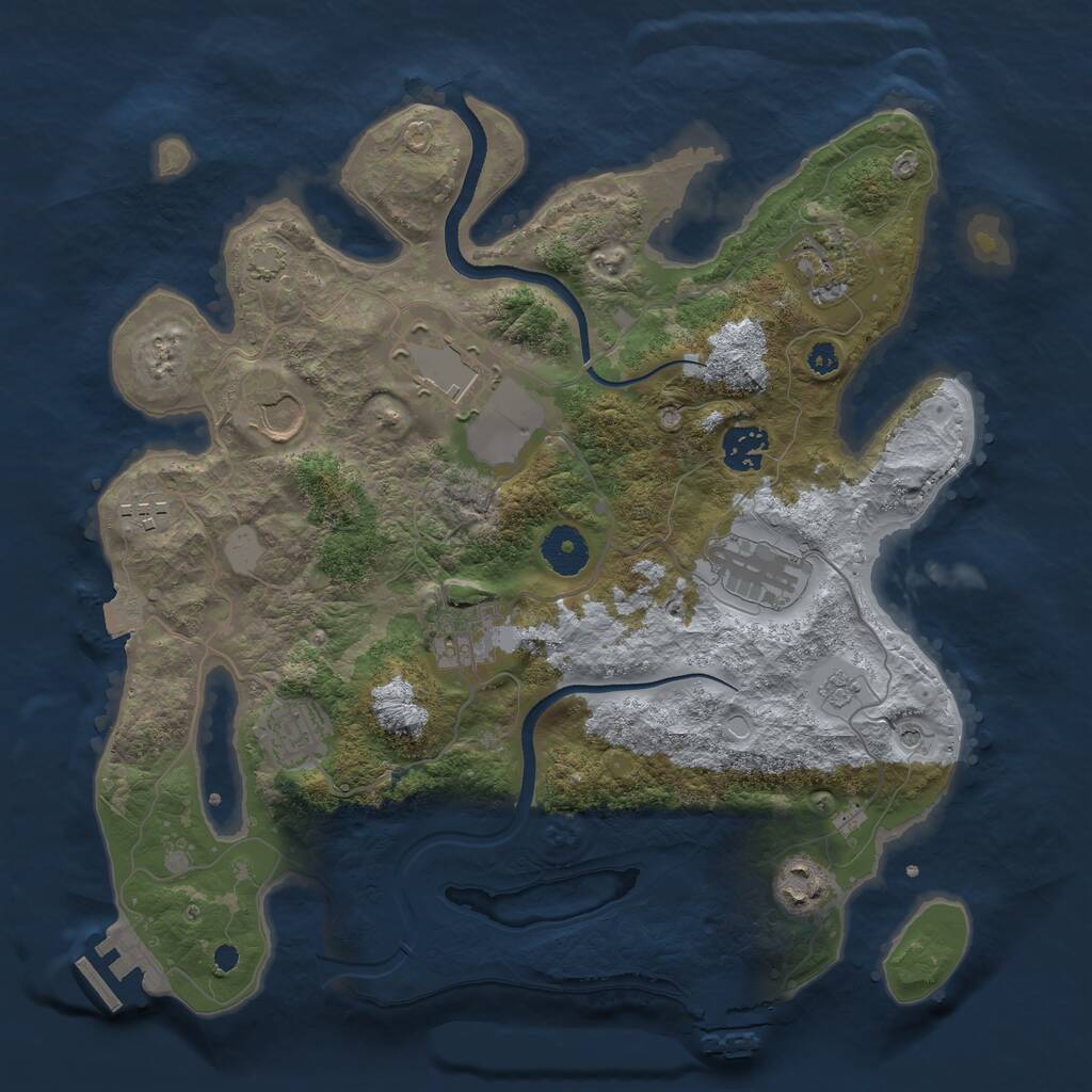 Rust Map: Procedural Map, Size: 3500, Seed: 142789, 15 Monuments