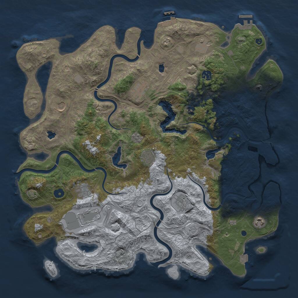 Rust Map: Procedural Map, Size: 4500, Seed: 1469627772, 16 Monuments