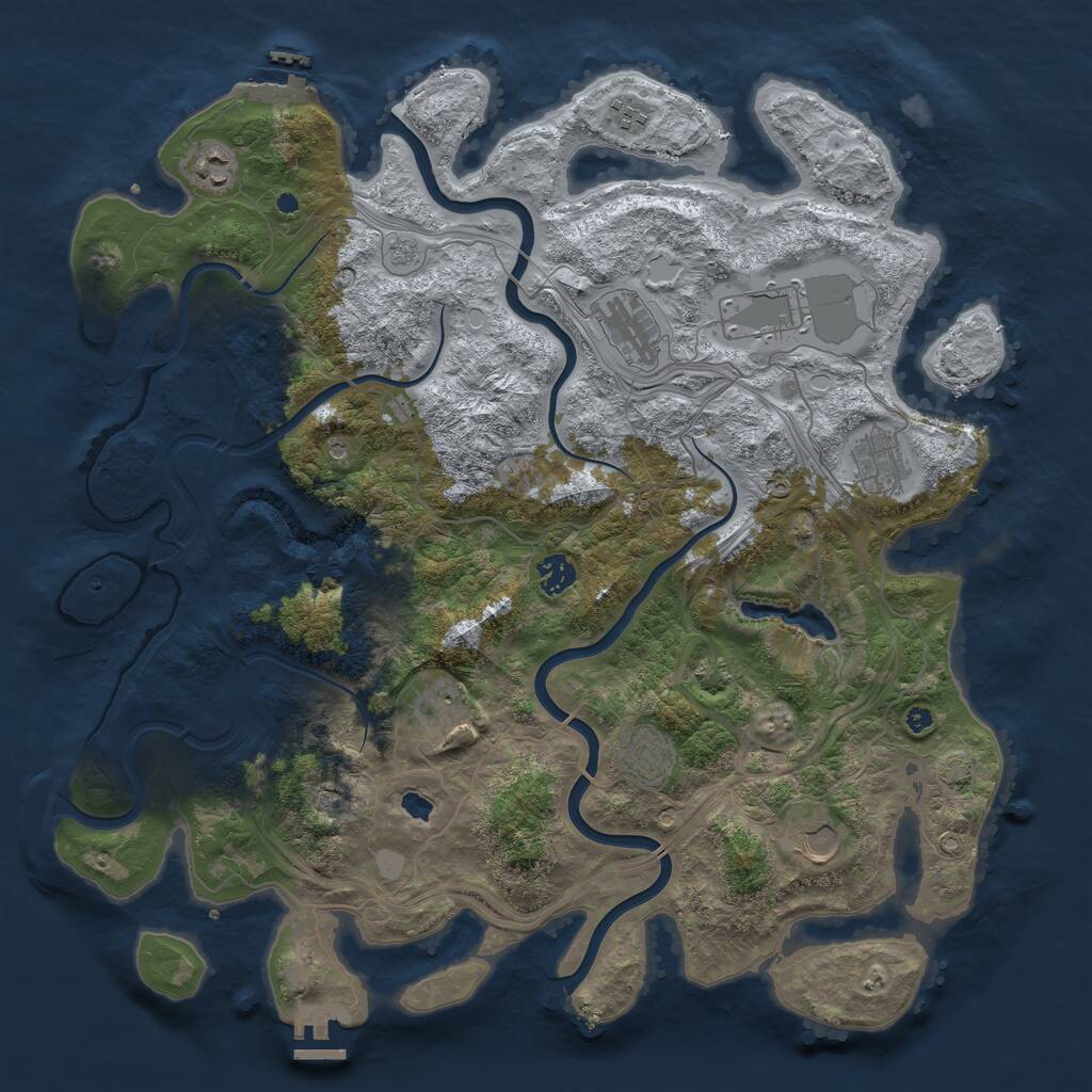Rust Map: Procedural Map, Size: 4250, Seed: 1280109285, 15 Monuments