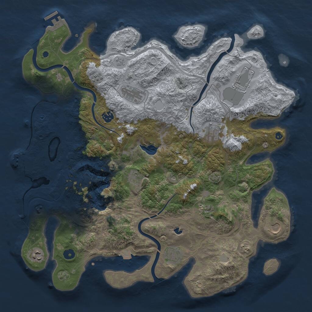 Rust Map: Procedural Map, Size: 4250, Seed: 64363, 16 Monuments