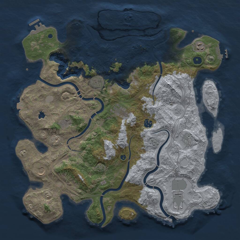 Rust Map: Procedural Map, Size: 4300, Seed: 345968250, 15 Monuments