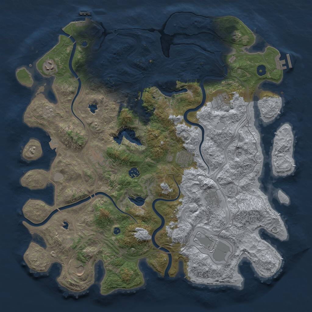 Rust Map: Procedural Map, Size: 4500, Seed: 187144890, 15 Monuments