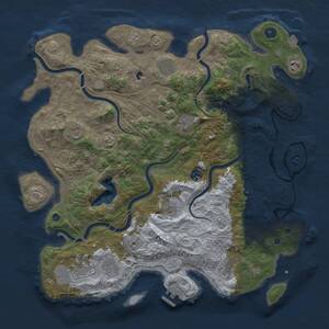 Thumbnail Rust Map: Procedural Map, Size: 4300, Seed: 2121708428, 16 Monuments