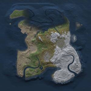 Thumbnail Rust Map: Procedural Map, Size: 2500, Seed: 3423287, 6 Monuments