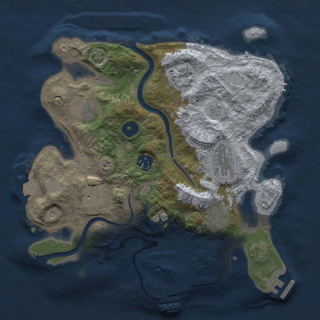 Rust Map: Procedural Map, Size: 3000, Seed: 451274412, 13 Monuments