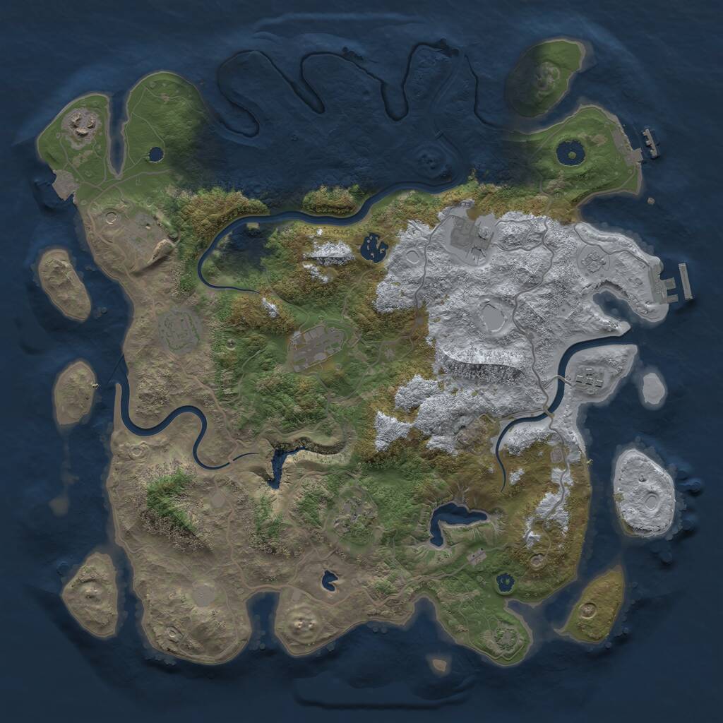 Rust Map: Procedural Map, Size: 4000, Seed: 1578139338, 14 Monuments